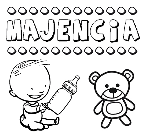 Dibujo del nombre Majencia para colorear, pintar e imprimir