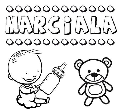 Dibujo del nombre Marciala para colorear, pintar e imprimir