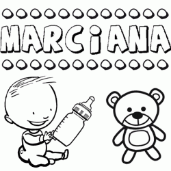 Dibujo del nombre Marciana para colorear, pintar e imprimir