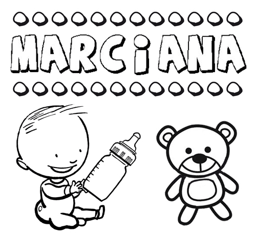 Dibujo del nombre Marciana para colorear, pintar e imprimir