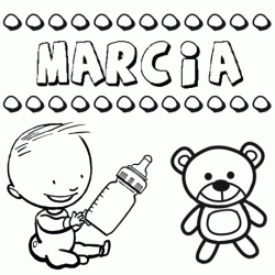 Dibujo del nombre Marcia para colorear, pintar e imprimir