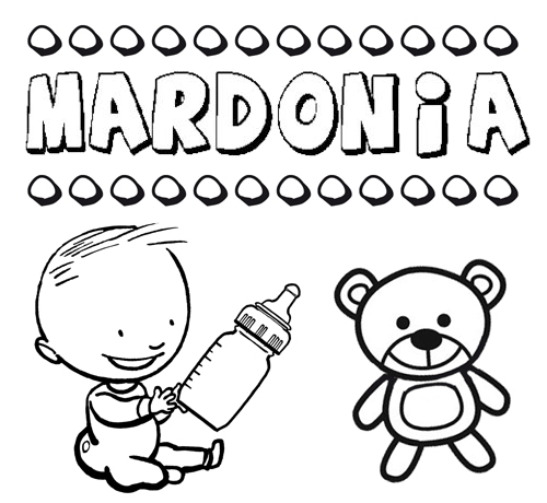 Dibujo del nombre Mardonia para colorear, pintar e imprimir