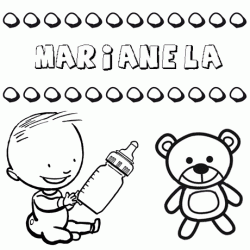 Dibujo del nombre Marianela para colorear, pintar e imprimir