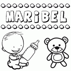 Dibujo del nombre Maribel para colorear, pintar e imprimir