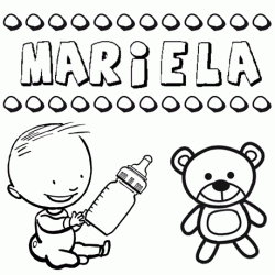Dibujo del nombre Mariela para colorear, pintar e imprimir