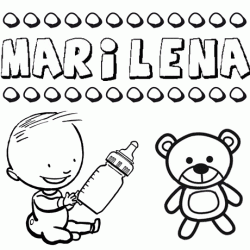 Dibujo del nombre Marilena para colorear, pintar e imprimir