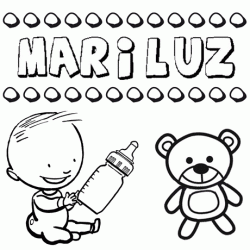 Dibujo del nombre Mariluz para colorear, pintar e imprimir