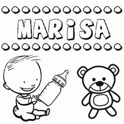 Dibujo del nombre Marisa para colorear, pintar e imprimir