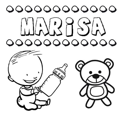 Dibujo del nombre Marisa para colorear, pintar e imprimir