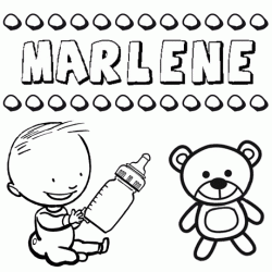 Dibujo del nombre Marlene para colorear, pintar e imprimir