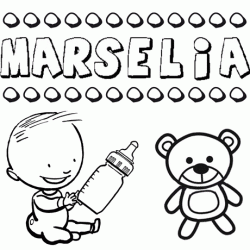 Dibujo del nombre Marselia para colorear, pintar e imprimir