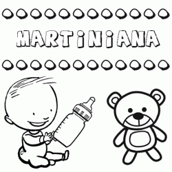 Dibujo del nombre Martiniana para colorear, pintar e imprimir