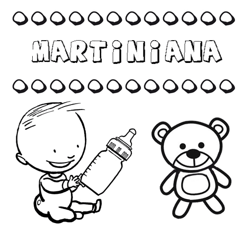 Dibujo del nombre Martiniana para colorear, pintar e imprimir