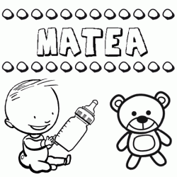 Dibujo del nombre Matea para colorear, pintar e imprimir