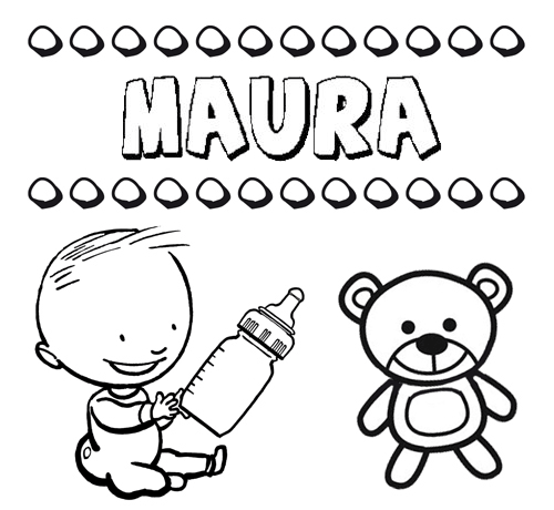 Dibujo del nombre Maura para colorear, pintar e imprimir