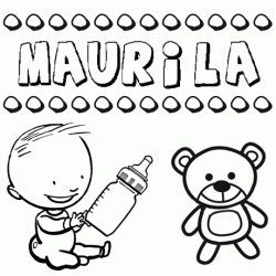 Dibujo del nombre Maurila para colorear, pintar e imprimir
