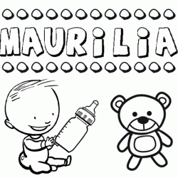 Dibujo del nombre Maurilia para colorear, pintar e imprimir