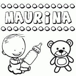 Dibujo del nombre Maurina para colorear, pintar e imprimir