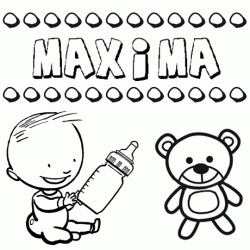 Dibujo del nombre Máxima para colorear, pintar e imprimir