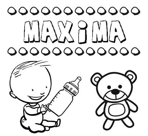 Dibujo del nombre Máxima para colorear, pintar e imprimir