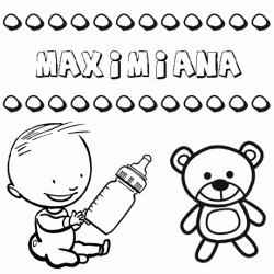 Dibujo del nombre Maximiana para colorear, pintar e imprimir