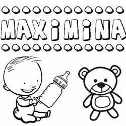 Dibujo del nombre Maximina para colorear, pintar e imprimir