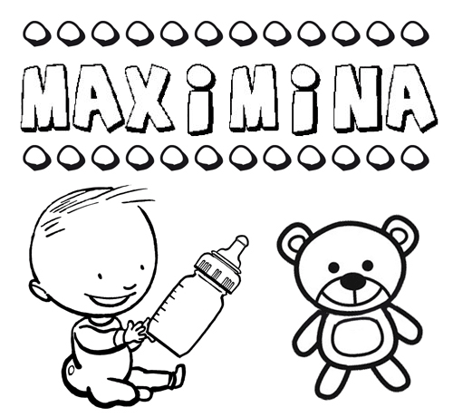 Dibujo del nombre Maximina para colorear, pintar e imprimir