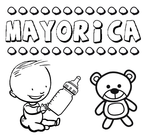Dibujo del nombre Mayorica para colorear, pintar e imprimir