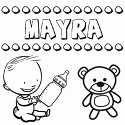 Dibujo del nombre Mayra para colorear, pintar e imprimir