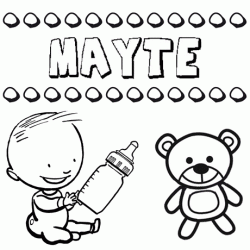 Dibujo del nombre Mayte para colorear, pintar e imprimir