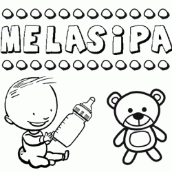 Dibujo del nombre Melasipa para colorear, pintar e imprimir