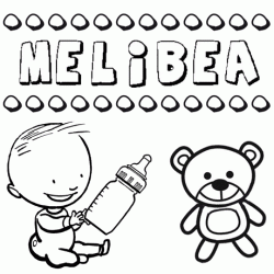 Dibujo del nombre Melibea para colorear, pintar e imprimir
