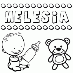 Dibujo del nombre Melesia para colorear, pintar e imprimir