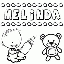 Dibujo del nombre Melinda para colorear, pintar e imprimir