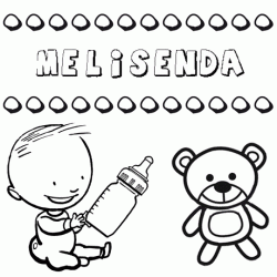 Dibujo del nombre Melisenda para colorear, pintar e imprimir