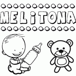 Dibujo del nombre Melitona para colorear, pintar e imprimir