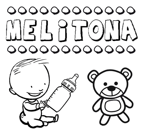 Dibujo del nombre Melitona para colorear, pintar e imprimir