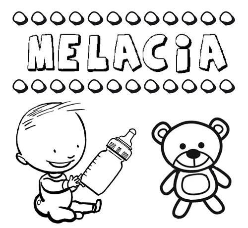 Dibujo del nombre Melacia para colorear, pintar e imprimir