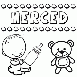 Dibujo del nombre Merced para colorear, pintar e imprimir