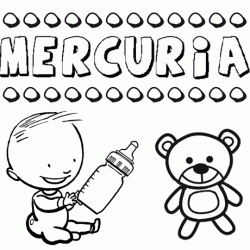 Dibujo del nombre Mercuria para colorear, pintar e imprimir