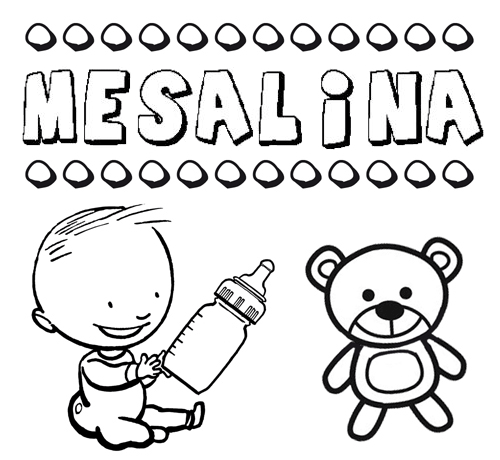 Dibujo del nombre Mesalina para colorear, pintar e imprimir