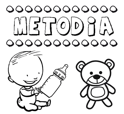 Dibujo del nombre Metodia para colorear, pintar e imprimir