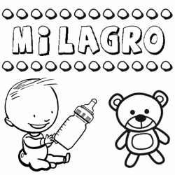 Dibujo del nombre Milagro para colorear, pintar e imprimir