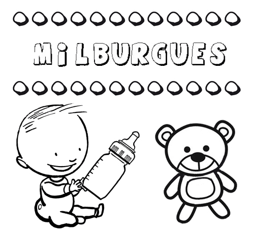 Dibujo del nombre Milburgues para colorear, pintar e imprimir