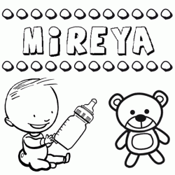 Dibujo del nombre Mireya para colorear, pintar e imprimir