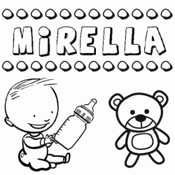 Dibujo del nombre Mirella para colorear, pintar e imprimir