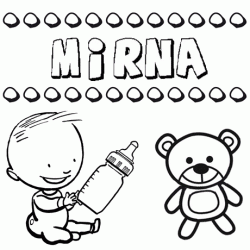 Dibujo del nombre Mirna para colorear, pintar e imprimir