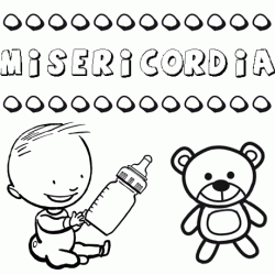 Dibujo del nombre Misericordia para colorear, pintar e imprimir