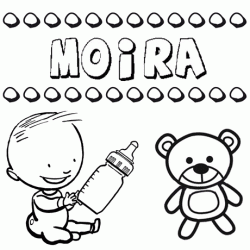 Dibujo del nombre Moira para colorear, pintar e imprimir