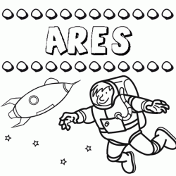 Dibujo con el nombre Ares para colorear, pintar e imprimir